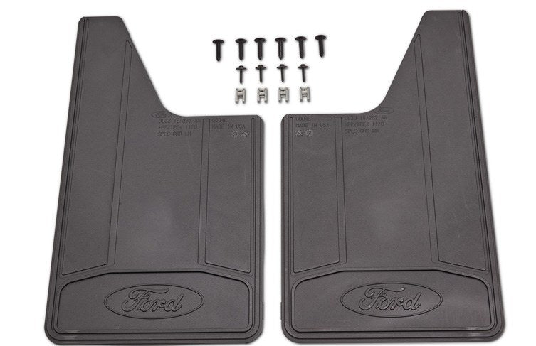 RANGER 2024-2027 SPLASH GUARD - HEAVY DUTY (FLAT), REAR PAIR, BLACK WITH FORD LOGO