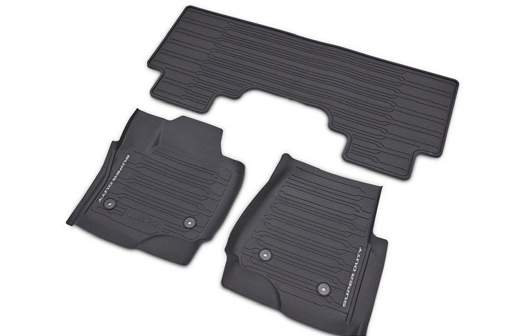 SUPER DUTY 2023-2027 FLOOR LINER - TRAY STYLE, BLACK 3-PIECE FOR VINYL FLOORING, FOR SUPERCAB OR CREWCAB W/UNDERSEAT STO