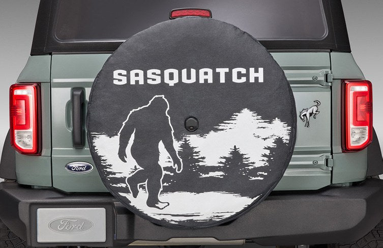 BRONCO 2021-2027 SPARE TIRE COVER - FORD SASQUATCH LOGO #1, FOR 35 INCH TIRE