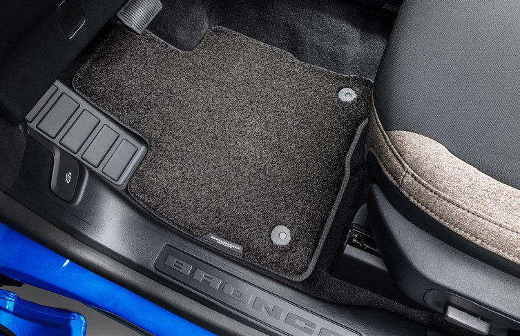BRONCO SPORT 2021-2027 FLOOR MATS, CARPETED, 60 OZ., 4-PC, BLACK
