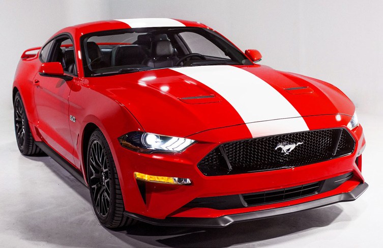 MUSTANG 2020-2027 GRAPHICS KIT - CUSTOM STRIPE KIT, OVER -THE-TOP, SINGLE STRIPE, GLOSS WHITE
