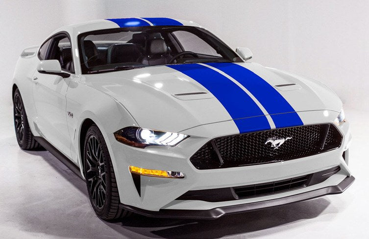 MUSTANG 2020-2027 GRAPHICS KIT - 10 IN. WIDE DUAL OVER-THE-TOP STRIPES, INTENSE BLUE