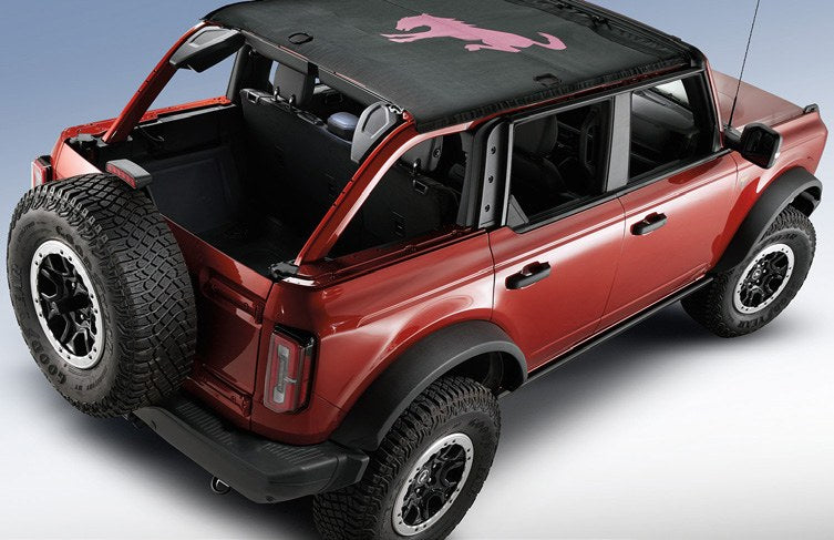 BRONCO 2021-2027 BIMINI TOP, BRONCO HORSE, BLK W/PINK, 4 DR