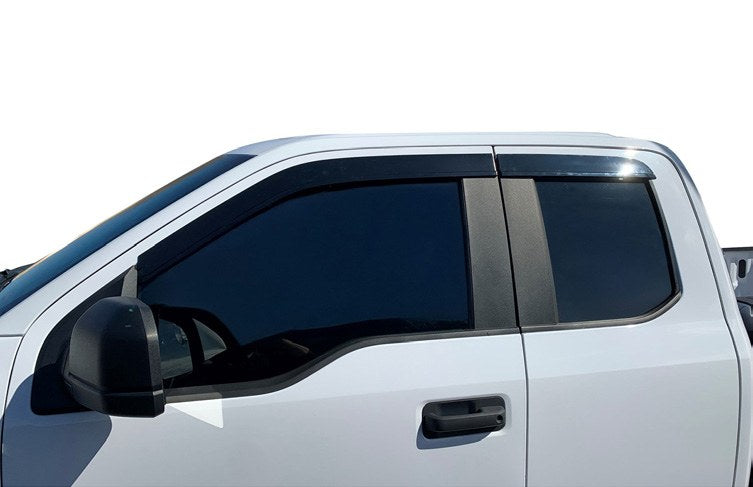 F-150 2020-2027 SIDE WINDOW DEFLECTORS - LOW PROFILE, SMOKE BY HUSKY LINERS