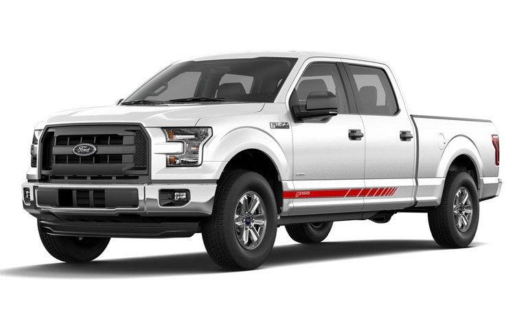 F-150 2021-2027 CUSTOM GRAPHICS BY VISCO STRIPE KIT - SPEED STRIPE, RED/BLACK