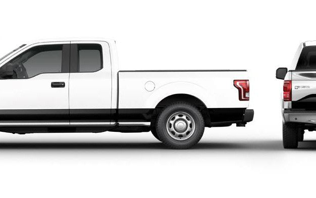 F-150 2021-2027 CUSTOM GRAPHICS BY VISCO STRIPE KIT - TWO TONE STRIPE, RED/BLACK