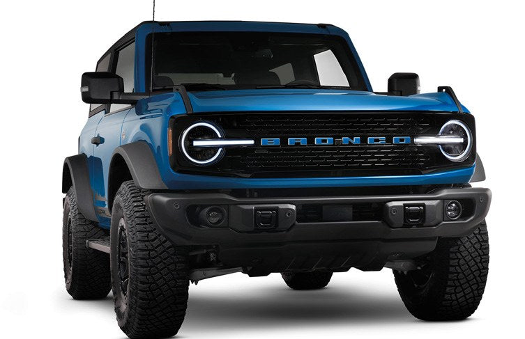 BRONCO 2021-2027 EXTERIOR TRIM BY TUFSKINZ, GRILLE LETTERS, VELOCITY BLUE