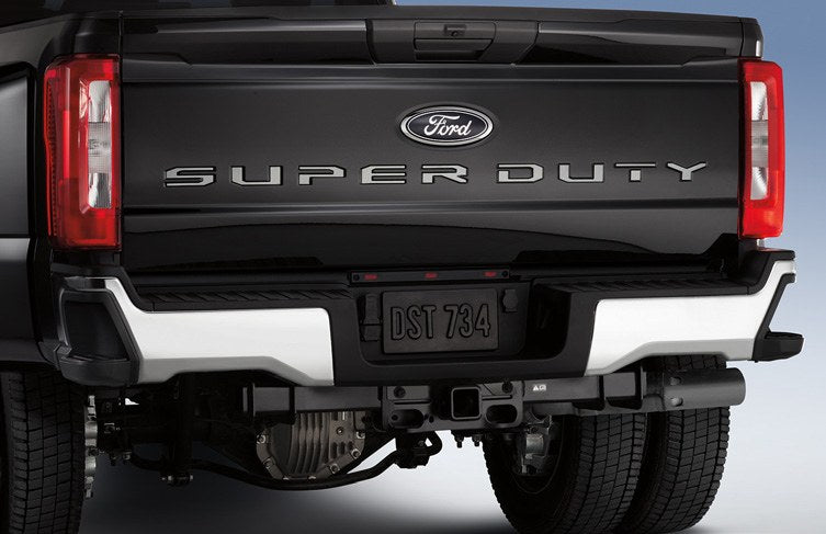 SUPER DUTY 2023-2027 TAILGATE LETTERING - BLACK PLATINUM STAINLESS STEEL BY PUTCO FOR VEHICLES WITHOUT TAILGATE APPLIQUE
