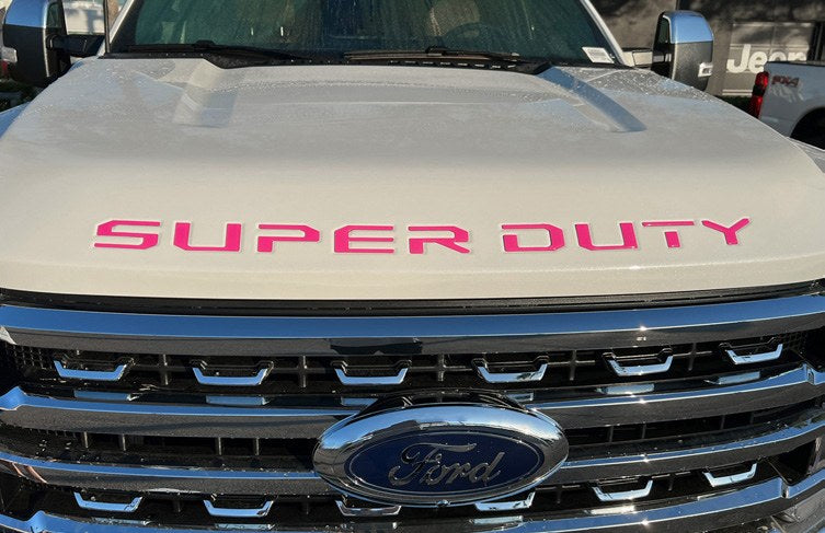 SUPER DUTY 2023-2027 EXTERIOR TRIM BY TUFSKINZ, TAILGATE LETTERING, PINK