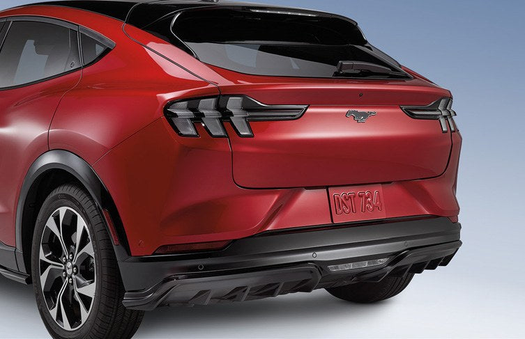 MUSTANG MACH-E 2021-2027 REAR BUMPER FASCIA DIFFUSER KIT, GLOSS SHADOW BLACK BY AIR DESIGN