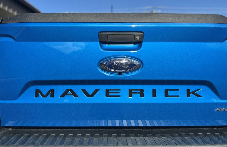 MAVERICK 2022-2027 EXTERIOR TRIM BY TUFSKINZ, TAILGATE LETTERING INSERTS, MATTE BLACK