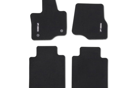 F-150 2020-2027 FLOOR MATS - CARPETED, BLACK, 4-PIECE SET, FOR SUPERCREW