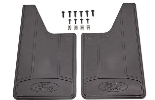 RANGER 2024-2027 SPLASH GUARD - HEAVY DUTY (FLAT), REAR PAIR, BLACK WITH FORD LOGO