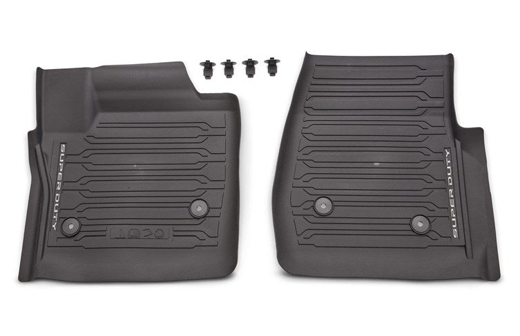 SUPER DUTY 2023-2027 FLOOR LINER - TRAY STYLE, BLACK, 2-PIECE FRONT, FOR VINYL FLOORING, FOR REGULAR CAB
