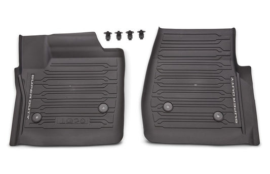SUPER DUTY 2023-2027 FLOOR LINER - TRAY STYLE, BLACK, 2-PIECE FRONT, FOR VINYL FLOORING, FOR REGULAR CAB