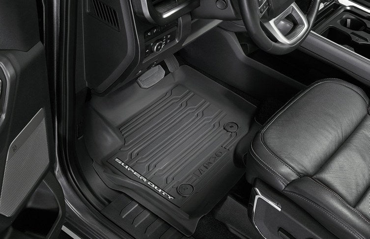 SUPER DUTY 2023-2027 FLOOR LINER - TRAY STYLE, BLACK 3-PIECE FOR CARPET FLOORING, FOR CREWCAB W/O UNDERSEAT STORAGE BOX