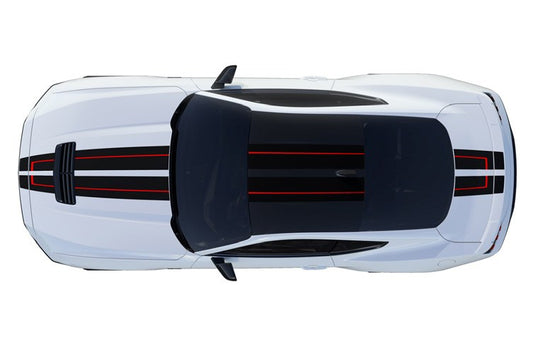 MUSTANG 2024-2027 BLACK/RED OVER-THE-TOP GRAPHICS FOR GT WITH SPOILER