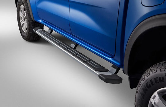RANGER 2024-2027 STEP BARS – 5 INCH RECTANGULAR, CHROME PLATED FOR SUPERCREW