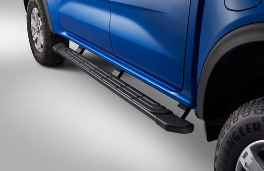 RANGER 2024-2027 STEP BARS – 5 INCH RECTANGULAR, BLACK PAINTED FOR SUPERCREW