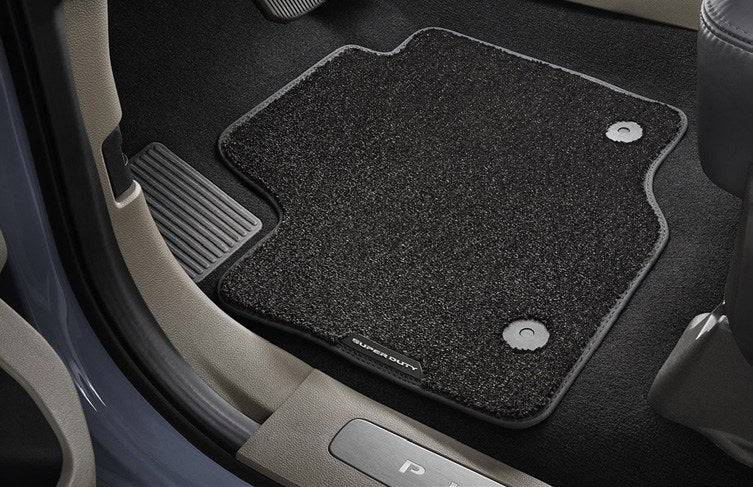 SUPER DUTY 2023-2027 FLOOR MATS, CARPETED, 60 OZ., 2-PC, BLACK