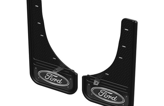 ESCAPE 2020-2026 SPLASH GUARDS - GATORBACK, REAR PAIR, WITH BLACK FORD OVAL LOGO