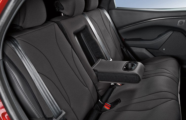 MUSTANG MACH-E 2021-2027 SEAT COVERS - PROTECTIVE NEOSUPREME BY COVERKING, REAR SEATS WITH CENTER ARMREST AND CUPHOLDER,