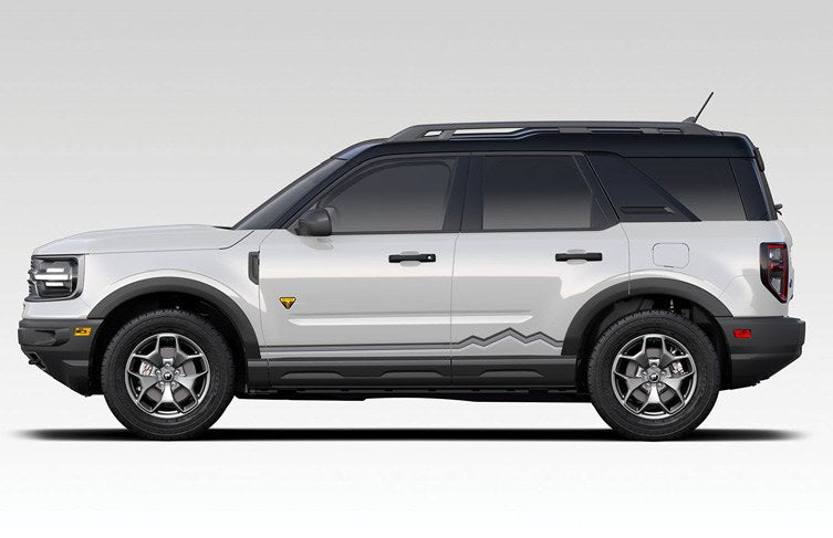 BRONCO SPORT 2021-2027 SIDE RETRO GRAPHICS, MOUNTAIN DESIGN - GRAY