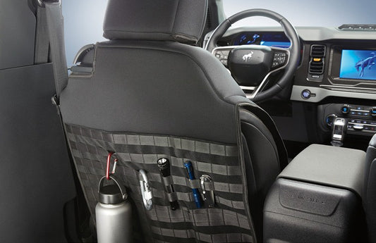 BRONCO 2021-2027 SEAT COVERS - NEOPRENE BY COVERKING, WITH MOLLE STRAPS, FRONT, BLACK, FOR 2-DOOR