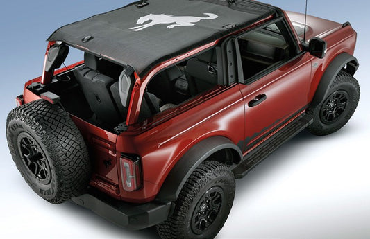 BRONCO 2021-2027 BIMINI TOP, BRONCO HORSE, BLK W/LIGHT GRAY, 2 DR