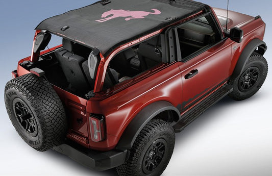 BRONCO 2021-2027 BIMINI TOP, BRONCO HORSE, BLK W/PINK, 2 DR