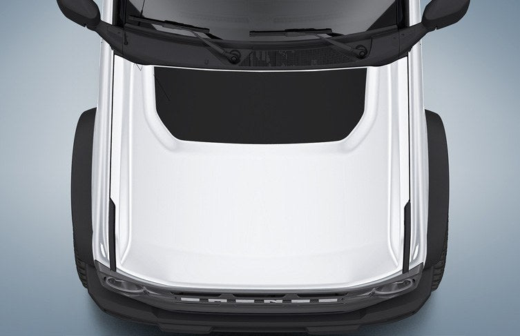 BRONCO 2021-2027 CUSTOM GRAPHICS BY VISCO - BLACKOUT PACKAGE, HOOD COWL AND STRIPE, FOR 4-DOOR