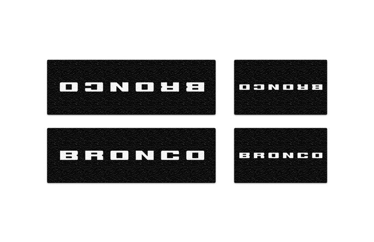 BRONCO 2021-2027 DOOR SILL PROTECTOR KIT BY TUFSKINZ, BRONCO LOGO, 5- DOOR