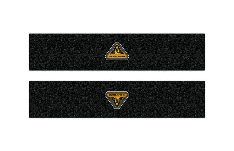 BRONCO 2021-2027 DOOR SILL PROTECTOR KIT BY TUFSKINZ, BADLANDS LOGO, BADLANDS EDITION, 3-DOOR