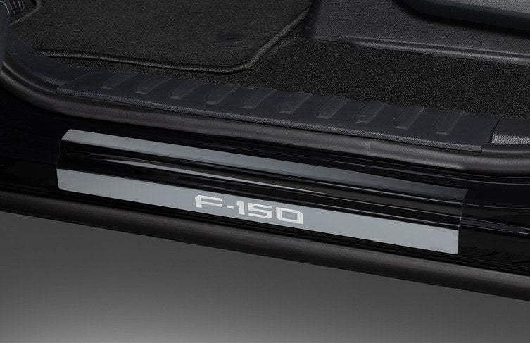F-150 2021-2027 DOOR SILL PLATES BY PUTCO, BLACK PLATINUM STAINLESS STEEL, CREWCAB