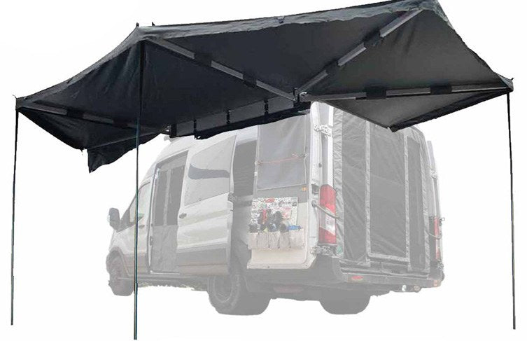 TRANSIT 2020-2027 270 DEGREE PASSENGER SIDE AWNING BY OVERLAND - FORD MEDIUM, HIGH ROOF MODELS