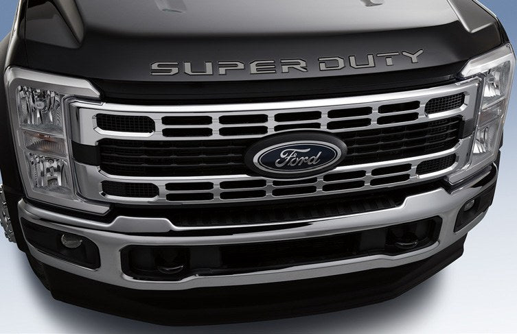 SUPER DUTY 2023-2027 HOOD BADGE - SUPER DUTY LETTERING, BLACK PLATINUM BY PUTCO