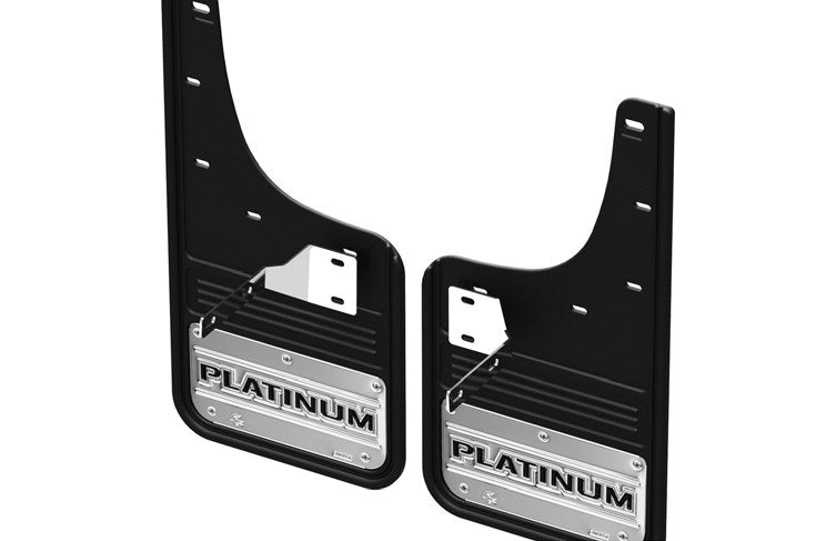 SUPER DUTY 2023-2027 SPLASH GUARDS - GATORBACK BY TRUCK HARDWARE, FRONT PAIR, PLATINUM STAINLESS