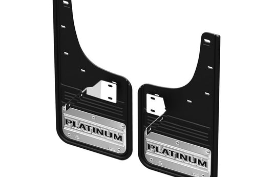 SUPER DUTY 2023-2027 SPLASH GUARDS - GATORBACK BY TRUCK HARDWARE, FRONT PAIR, PLATINUM STAINLESS