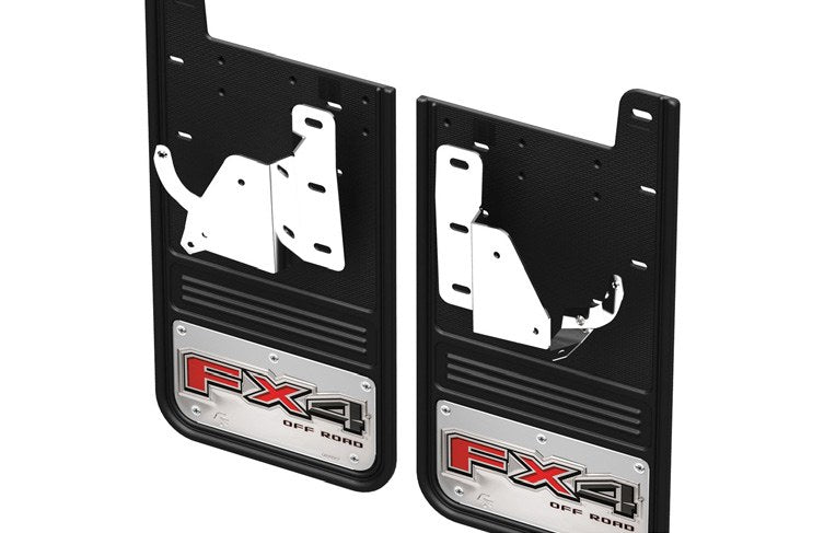 SUPER DUTY 2023-2027 SPLASH GUARDS - GATORBACK BY TRUCK HARDWARE, REAR PAIR, FX4 STAINLESS