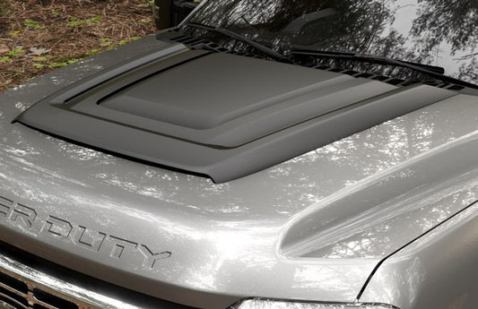 SUPER DUTY 2023-2027 HOOD SCOOP - SATIN BLACK BY AIR DESIGN