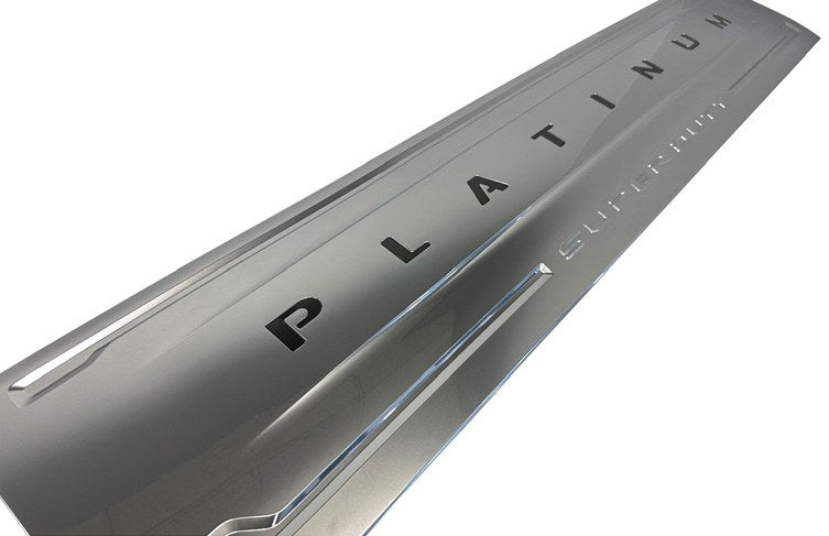SUPER DUTY 2023-2027 EXTERIOR TRIM KIT BY TRUCK HARDWARE, TAILGATE LETTERING INSERTS FOR PLATINUM TRIM LEVEL, TITANIUM