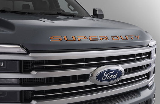 SUPER DUTY 2023-2027 EXTERIOR TRIM BY TUFSKINZ, HOOD LETTER INSERTS, ELECTRIC SPICE