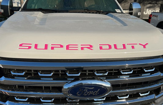 SUPER DUTY 2023-2027 EXTERIOR TRIM BY TUFSKINZ, TAILGATE LETTERING, PINK