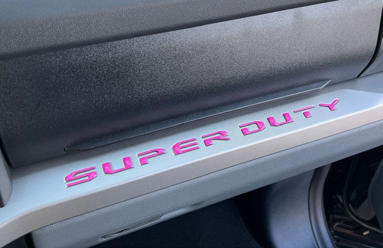 SUPER DUTY 2023-2027 EXTERIOR TRIM BY TUFSKINZ, DASH LETTERS, PINK