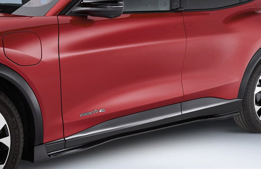 MUSTANG MACH-E 2021-2027 LOWER SIDE ROCKER PANEL MOLDING KIT FOR GT, SELECT, AND PREMIUM MODELS, GLOSS BLACK BY AIR DESI