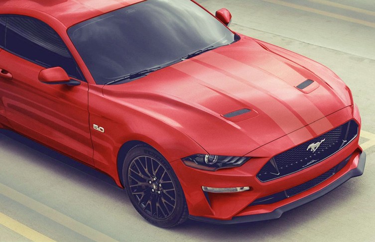 MUSTANG 2020-2027 STRIPE-DUAL OVER THE TOP, 7” HOOD, MATTE CLEAR
