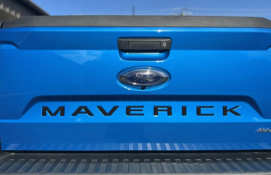 MAVERICK 2022-2027 EXTERIOR TRIM BY TUFSKINZ, TAILGATE LETTERING INSERTS, MATTE BLACK