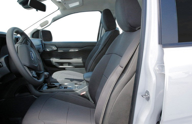 RANGER 2024-2027 SEAT COVERS, NEOSUPREME PROTECTIVE SEAT COVERS, FRONT – CAPTAIN'S CHAIR (FOR XL & XLT) BLACK BY COVER K
