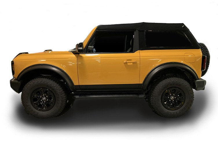 BRONCO 2021-2027 FENDER FLARES - RETRO STYLE, BLACK TEXTURED W/ BLACK FASTENERS (2-DOOR) BY HUSKY LINERS