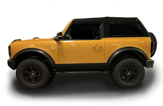 BRONCO 2021-2027 FENDER FLARES - RETRO STYLE, BLACK TEXTURED W/ BLACK FASTENERS (2-DOOR) BY HUSKY LINERS